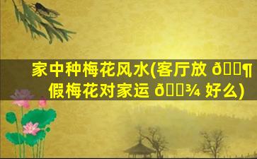 家中种梅花风水(客厅放 🐶 假梅花对家运 🌾 好么)